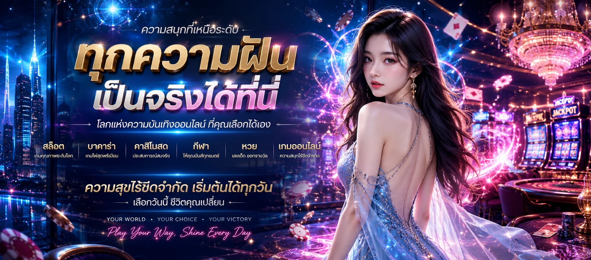 แบนเนอร์รวมเกมสล็อต คาสิโน แทงบอล หวย บนแพลตฟอร์ม ROCKSTAR168